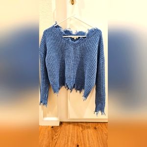 Blue v neck sweater by Ultra Flirt size XS